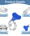 15 Piece Stainless Steel Hose Clamps Set 13 To 19mm Adjustable Worm Gear Clamps With Thumb Screw Key Type, product details