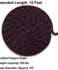 Heavy Duty Kayak And Canoe Tie Down Straps With Ratchet Pulley Rope Hanger, 12 Feet, 2 Pack, Black Sleeve Elite, coiled rope