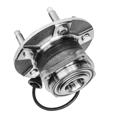 2-Pack Rear Wheel Bearing Hub Assemblies For Chevy Equinox, Saturn Vue, Pontiac Torrent 2002-2007 With 5-Bolt Pattern And ABS Sensor Wire, 4-Bolt Square Flange - Single assembly close-up