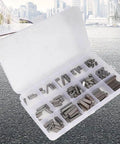 Woodruff Key Set 140 Piece Pro Grade Stainless Steel Keyway Assortment For Shaft Fastening 12mm 16mm 20mm 25mm displayed in case