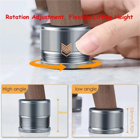 Adjustable Metal Furniture Leg Boosters 10 Pack Leveling Feet for sofas showing rotation adjustment on uneven floors