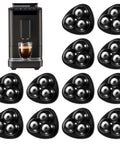 12 Pieces Self Adhesive Appliance Rollers With 360 Degree Rotation Caster Wheels displayed alongside a coffee machine