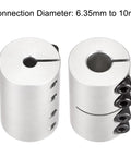 Pair Of Aluminum Shaft Couplers 6.35Mm To 10Mm, 25X40Mm Clamp Joint For 3D Printers and CNC Rigs with Screw Clamps