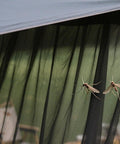 Dope Black Hexagonal Mesh Mosquito Netting For Balcony And Patio Breathable Polyester Garden Cover in use outdoors