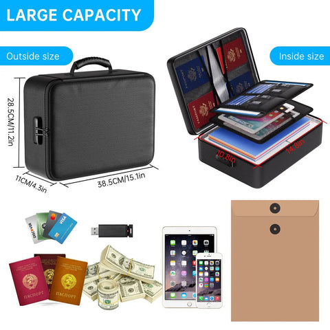 Go To Fireproof Document Bag With Lock 5200F Heat Resistant Safe Storage For Important Documents Passports And Laptop details