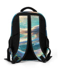 Back view of Iridescent Mermaid Print Backpack for Adults and Teens, Unisex, with adjustable straps and breathable fabric.