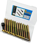 Heavy Duty Hanger Bolts Kit With Alloy Driver And HSS Twist Drill Included, 12 Pack Self Tapping Wood Fasteners, open case view