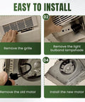Installation steps for Replacement Bathroom Fan Motor For 9 X 9 In 50 CFM 2.0 Sone Fits Nutone Broan 763RLN B Unit