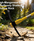 Heavy Duty Forged Steel Pick Axe With Shock Absorbing Fiberglass Handle For Digging And Chiseling In Hard Ground Concrete And Rocky Soil 36 Inch Length tackles stone pathway