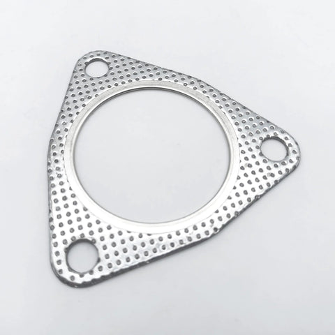 Exhaust gasket, 3-inch, three-bolt, circular bore, metallic beaded flange
