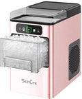 Straight Up Game Changer Countertop Ice Maker Churns Out Silky Soft Nugget Ice Pebbles with clear ice container and buttons.