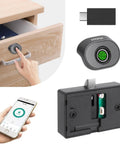 Bluetooth Fingerprint Cabinet Lock With Smart Biometric Keyless Access For File Drawers And Wardrobes USB Key Backup