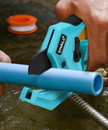 Heavy Duty Aluminum PVC Pipe Cutter Ratchet Tool With SK5 Blade Cuts Up To Two And A Half Inches on plastic pipe
