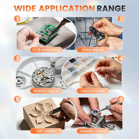 Desktop LED Magnifying Glass Soldering Station With Handy Helping Hands used for PCB soldering, wire repair, and crafts