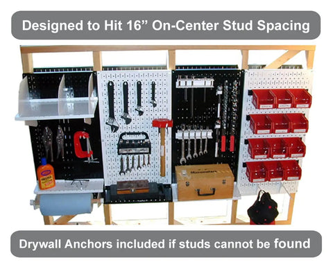 4 Ft Metal Pegboard Organizer Kit For Garage And Shop Heavy Duty Pegboard System With Black Toolboard And Accessories