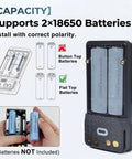 Built Tough 2X18650 Battery Case Compatible With Motorola Two Way Radios Xpr7350 Xpr7550 showing how to install 2x18650 batteries.