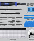 153 In 1 Magnetic Pro Grade Precision Screwdriver Set With Case showing various tools like driver, bits, tweezers, magnetic mat.