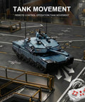 Epic Military RC Abrams-X Tank Beast 2116-Piece Building Set for Adults with remote control displayed on a platform