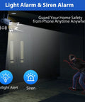 Burglary detected by Solar Battery Powered Wireless Security Camera With 4MP Video And 2.5K Clarity No Wires Needed Outdoor Rechargeable WiFi Cam Color Night Vision Spotlight And Siren Alarm Motion Detection SD Or Cloud Storage Works With Alexa capturing intruder at night.