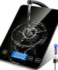 Digital Kitchen Scale For Precise Measurements In Grams And Ounces, Rechargeable 33 Pound 15 Kilogram Capacity, 304 Stainless Steel Surface