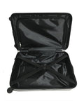 Open interior view of kids dinosaur carry on luggage