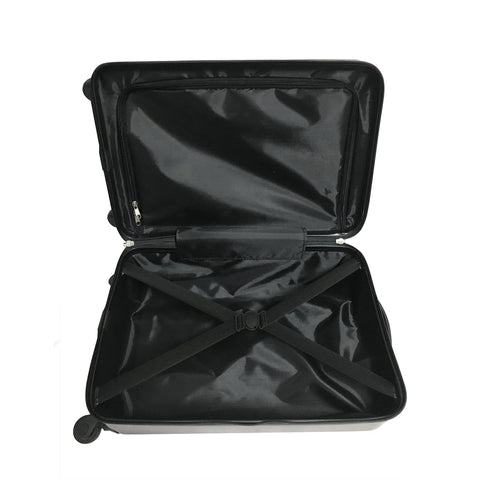 Open interior view of kids dinosaur carry on luggage