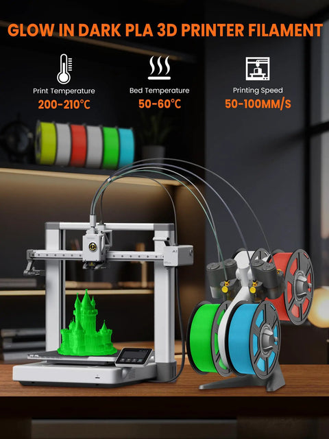 Real Deal Glow In The Dark PLA Filament For 3D Printers Sick Luminous Red Spool Compatible With All Standard FDM Machines Perfect For Custom Creations And Flawless Prints Guaranteed