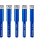 5 Pack 14mm Diamond Tile Drill Bits With Hex Shank For Porcelain Ceramic Marble Granite And Other Hard Materials Vacuum Brazed Core Bits 80mm Length No Slip Hex Shank Clean Fast Drilling For Electric Drills
