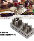 Pro Grade Jewelry Punch Die Disc Cutter Set with Assorted Shapes and Sizes on crafting table.