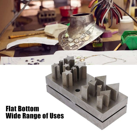 Punch Die Set For Metal Forming With Assorted Shapes And Disc Cutter Capabilities For Jewelry Making Projects on workbench
