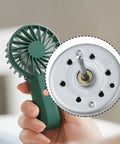 5.9V RF-310T-11400 Mini DC Motor Shaft in portable fan, 22mm shaft length, 24mm diameter, shown for size reference.