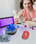 Dope UV Resin Curing Light For 3D Printers With 360 Degree Rotating Turntable And 48 405nm LEDs in use with resin models