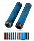 Deep Sea Blue Lock On Mountain Bike And BMX Grips Dope Non Slip Hand Hugging Comfort With Thick Waffle Grip for MTB and BMX.