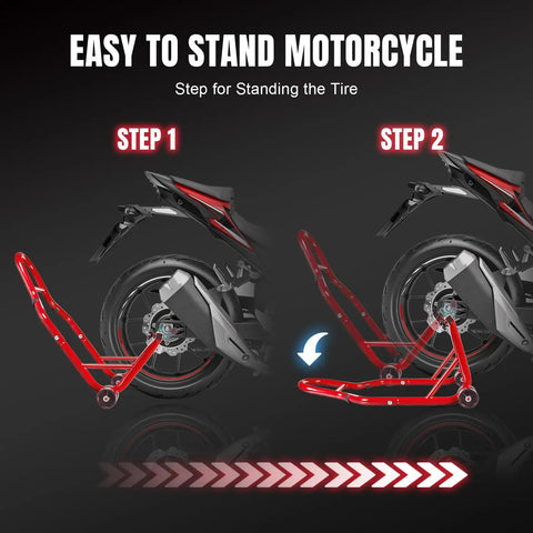 Rear Combo Motorcycle Stand With Wheel Lift 500 lb Capacity Swingarm Paddock Stands For Sport Bikes demonstration