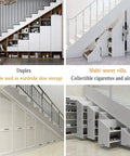 Premium Heavy Duty Drawer Slides One Pair Three Section Staircase Guide Rail Smooth As Butter Full Extension Undermount Cabinet Hardware Thickened Steel Track Badass Performance For Warehouse Drawers shown in multifunctional storage under stairs.