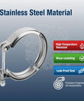 4 Inch V Band Clamp With T Bolt Stainless Steel Exhaust Clamp for turbo downpipes, high-temp resistant, wear-resisting