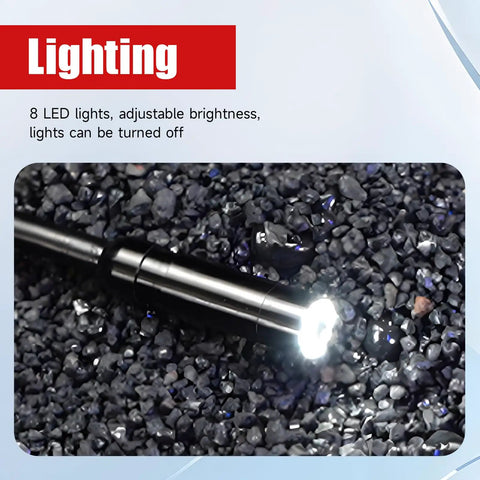 Handheld Workhorse Borescope Endoscope Tool with 30W Pixel Camera and 8 LED lights illuminating dark area