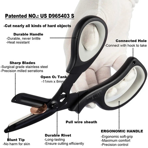 All Purpose 8 Inch Heavy Duty Utility Scissors 3 Pack Built Tough Workhorse With Forged 440 Stainless Steel And Triple Heat Treated Blades Non Stick Fluorine Coating For Smooth Cuts Through Fabric Cardboard Plastic And More, black ergonomic handle