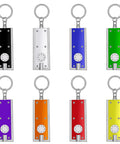 Mini LED Keychain Flashlight Pack Of 8 Tiny Pocket Light 12 Lumen Bright On The Go Featherlight Under Half Ounce Portable 96 By 24 By 8 Mm