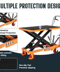 Heavy Duty Hydraulic Lift Table Cart With 1100 Lb Capacity Reliable Pump Smooth Operation Easy To Use For Material Handling Tasks showing maintenance overload protection features.
