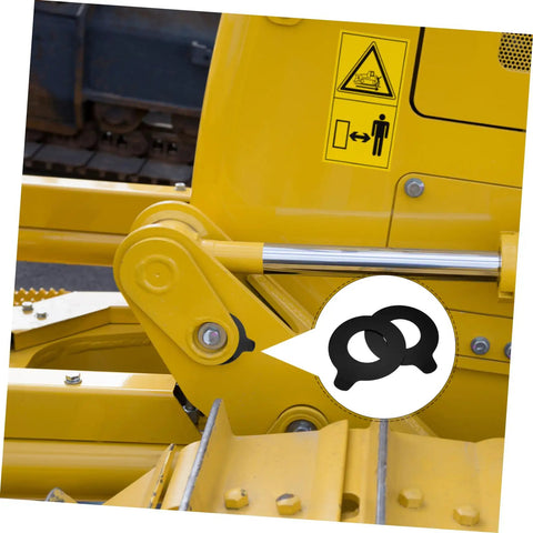 Heavy Duty Excavator Boom Pin Shim Kit 2 Pcs With Round Rubber Washers and Vibration Pads for Construction Machinery Replacement of Bucket Linkage Parts Built Tough for Long Lasting Performance, yellow excavator boom pin area