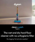 Clean And Wash Hygiene Wet And Dry Hard Floor Cleaner for Spills and Stains shown on a tiled floor
