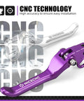 Foldable Front And Rear Brake Levers For Surron Light Bee X S L1E And Segway X160 X260 6061 Aluminum CNC Adjustable Clutch Levers With Durable Fold Design In Purple Finish