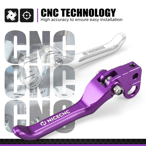 Foldable Front And Rear Brake Levers For Surron Light Bee X S L1E And Segway X160 X260 6061 Aluminum CNC Adjustable Clutch Levers With Durable Fold Design In Purple Finish