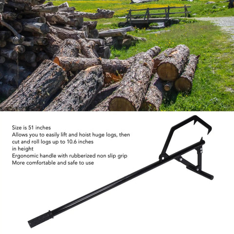 Log Lifter And Roller For Lawn Mower Lift Jack 51 Inch Adjustable Tilt Hook With Rubber Wood Roller And Non Slip Handle For Easy Yard Work Farm Log Rolling And Raising Up Heavy Logs