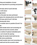 Heavy-Duty Doweling Jig Drill Kit With Adjustable Depth Locator And Three Pro Bits for wood drilling and positioning guide.