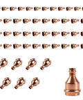 50 Pack Copper Press Reducer Couplings 2 Inch To Half Inch LF Brass Fittings arranged in a grid for easy viewing.