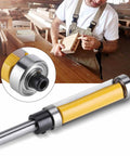 Pro Grade Double Bearing Flush Trim Router Bit Set Two Pack One Quarter Inch Shank One Half Inch Cutting Diameter product in use