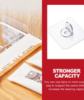 20 Pack Heavy Duty No Drill Adhesive Shelf Brackets Clear Waterproof Wall Mounts showcasing strong adhesive back and support peg.