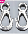 304 Stainless Steel Grab And Slip Hook Rigging Accessory With Spring Loaded Latch, Heavy Duty Lifting Hook Rated Up To 440 Lbs 200 Kg